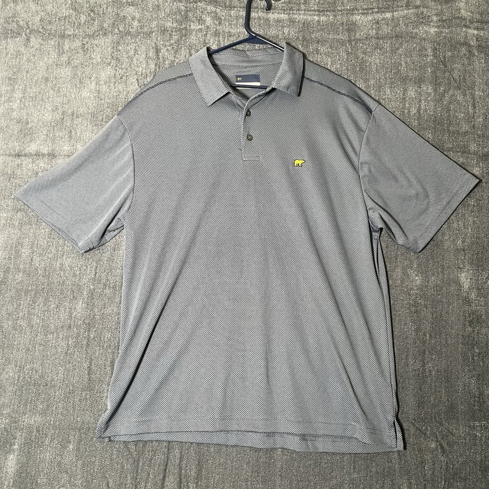 Jack Nicklaus Golden Bear Logo Gray Golf Polo Shirt Mens Large Polyester